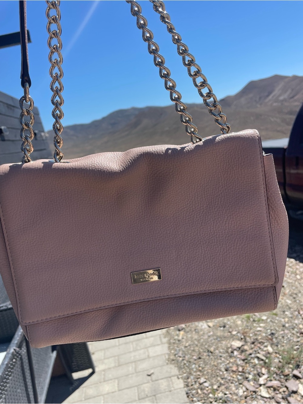 kate spade Blush Pink Pebbled Leather Chain-Handle Shoulder Bag - Picture 1 of 11